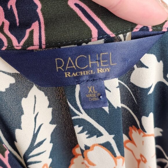 RACHEL Rachel Roy Floral Red Green Flowy Lightweight Blouse Sz XL - Picture 7 of 10
